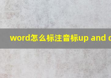 word怎么标注音标up and down